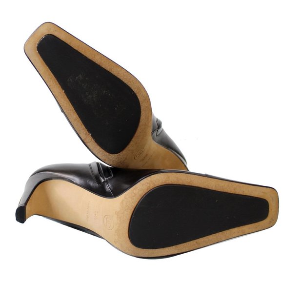 CHANEL Ankle Leather Zip Boots Black US 9.5 - Picture 5 of 8